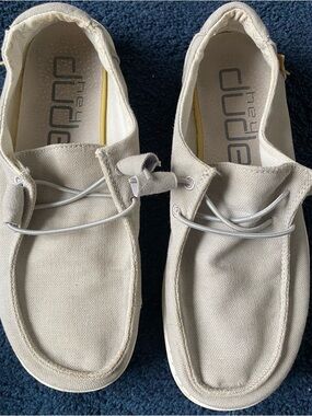 Hey Dude Men's Light gray  Canvas Slip-On Loafers